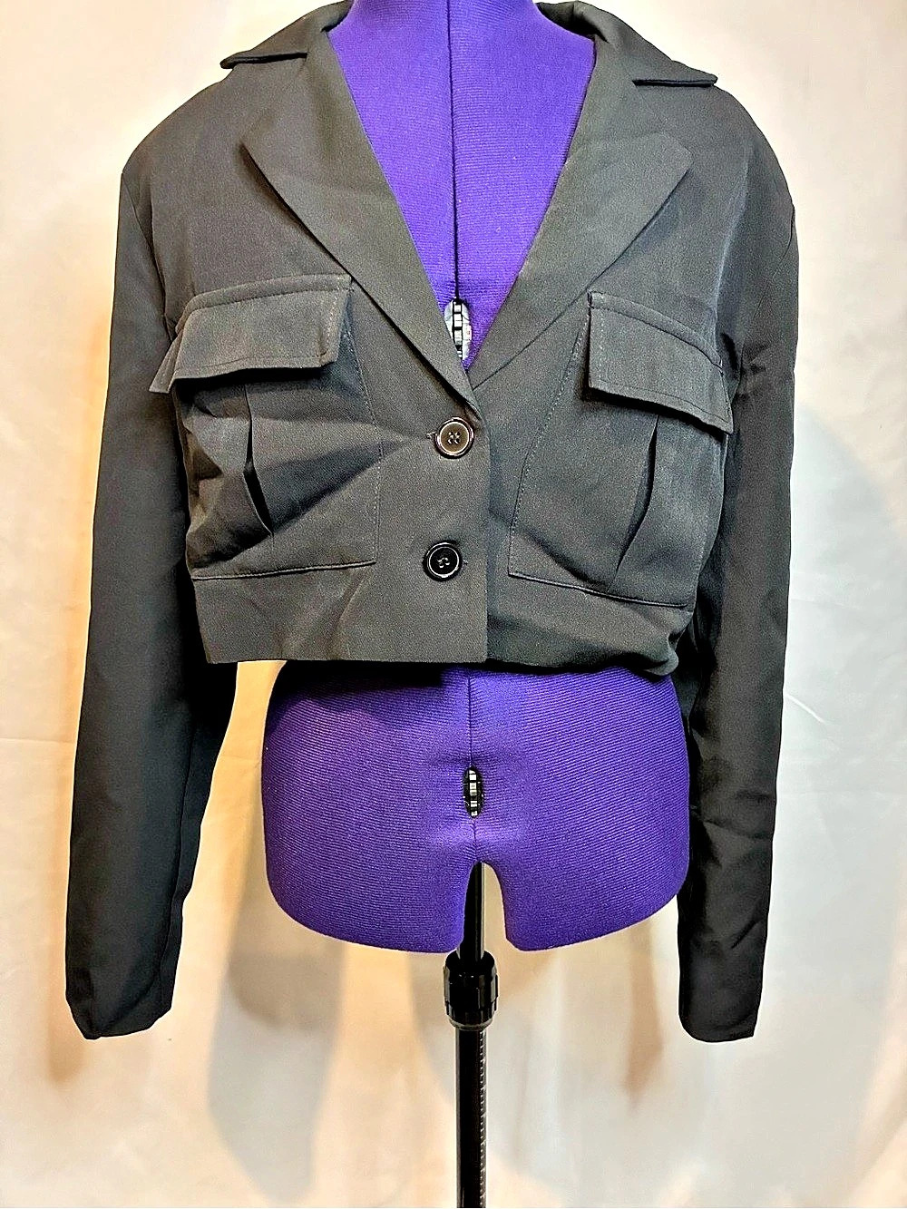 CONTEMPO Utility Jacket in Black Size Large